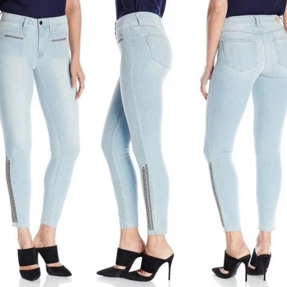 NWOT PAIGE Hoxton Ankle Jeans in Baylee Embroidery Jeans Size 24 - Picture 2 of 7